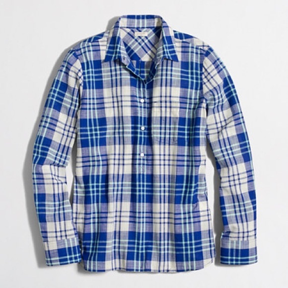 J. Crew Plaid Popover Shirt