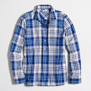 J. Crew Plaid Popover Shirt