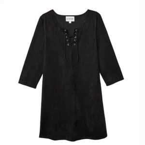 Olive and oak suede lace up dress XS NWT