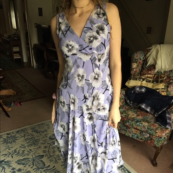 Purple Floral Printed Dress