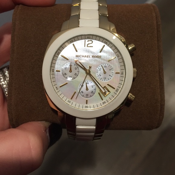 Mother of pearl and gold Michael Kors watch!