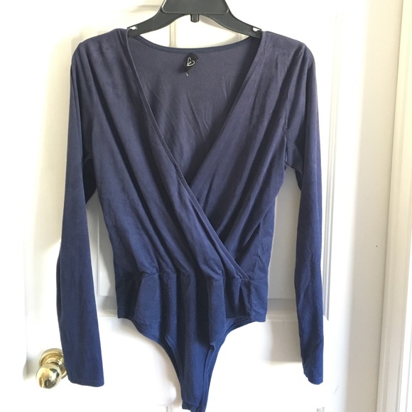 Navy suede bodysuit