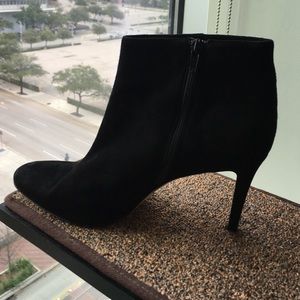J. Crew Black suede high heeled booties - offers!