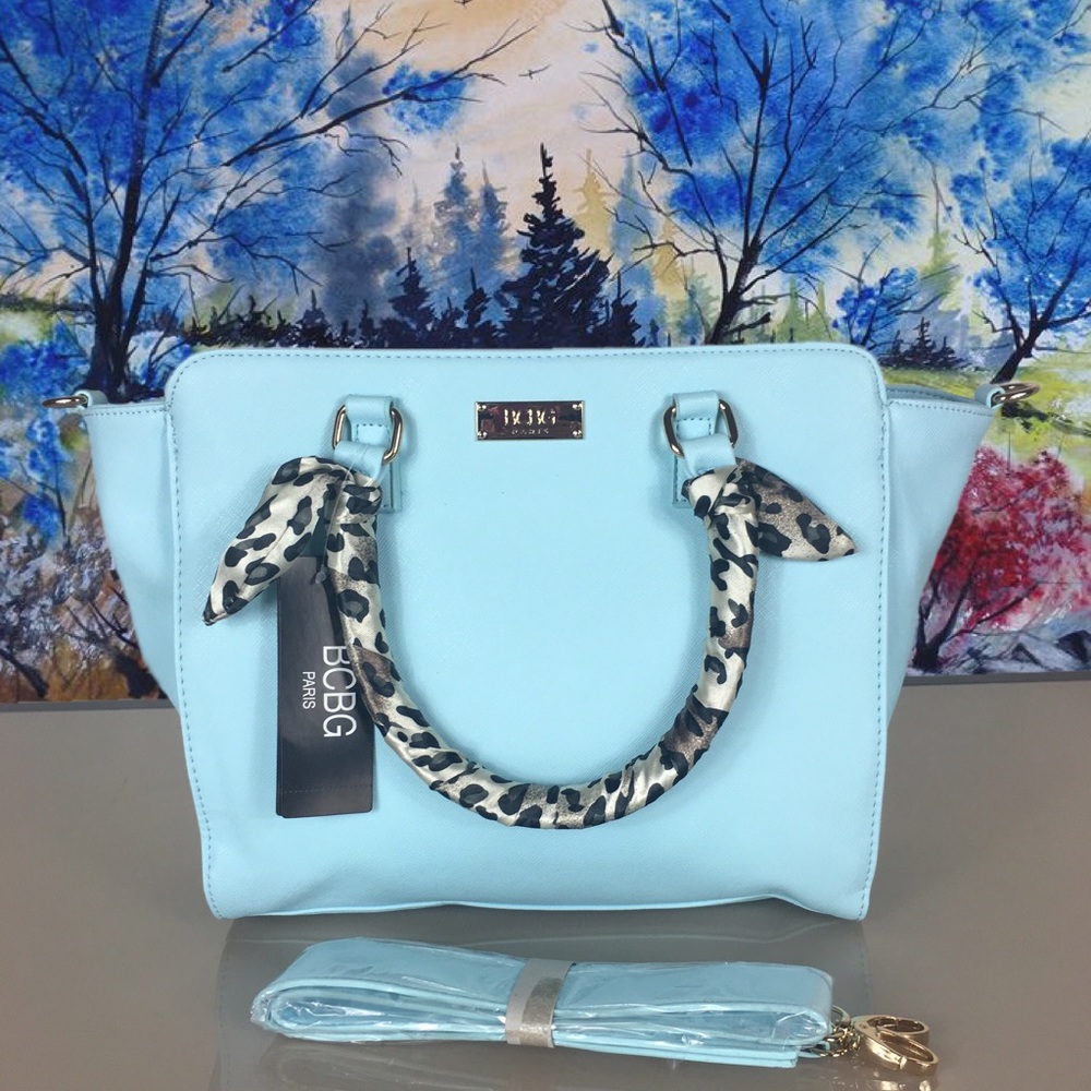 ❤️Last one ♥️BCBG Paris Scarf Story satchel bag - Picture 7 of 8