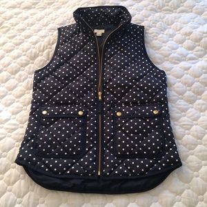 Navy blue polka dot vest