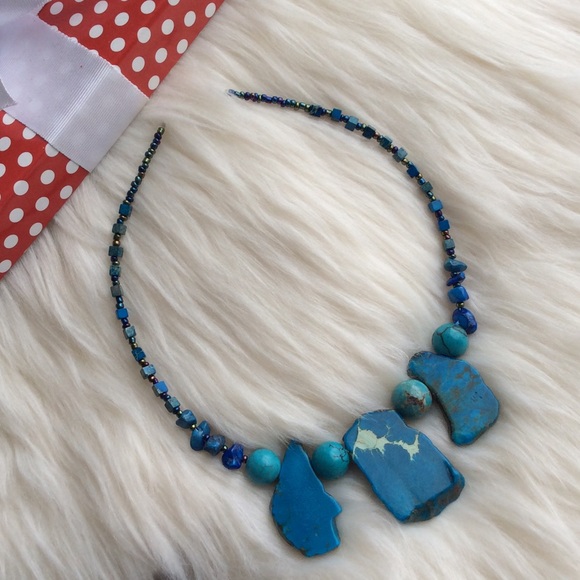💯% Turquoise & Ágata Stone Necklace