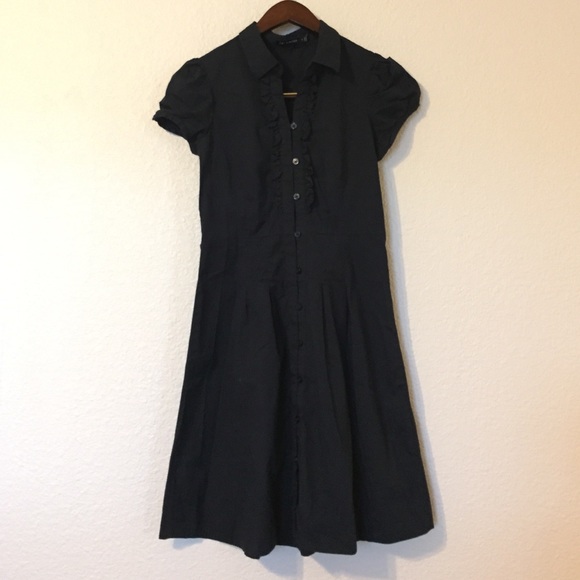 Dark blue button down shirt dress from Limited