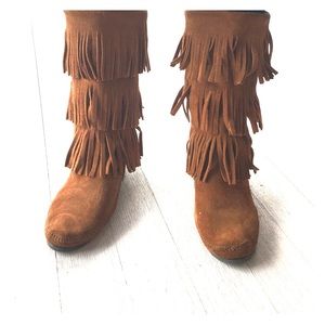 Minnetonka Triple Fringe Boots