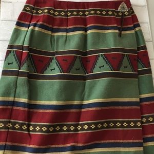 Vtg Pine Cove Indian Blanket Skirt Knee Length 8