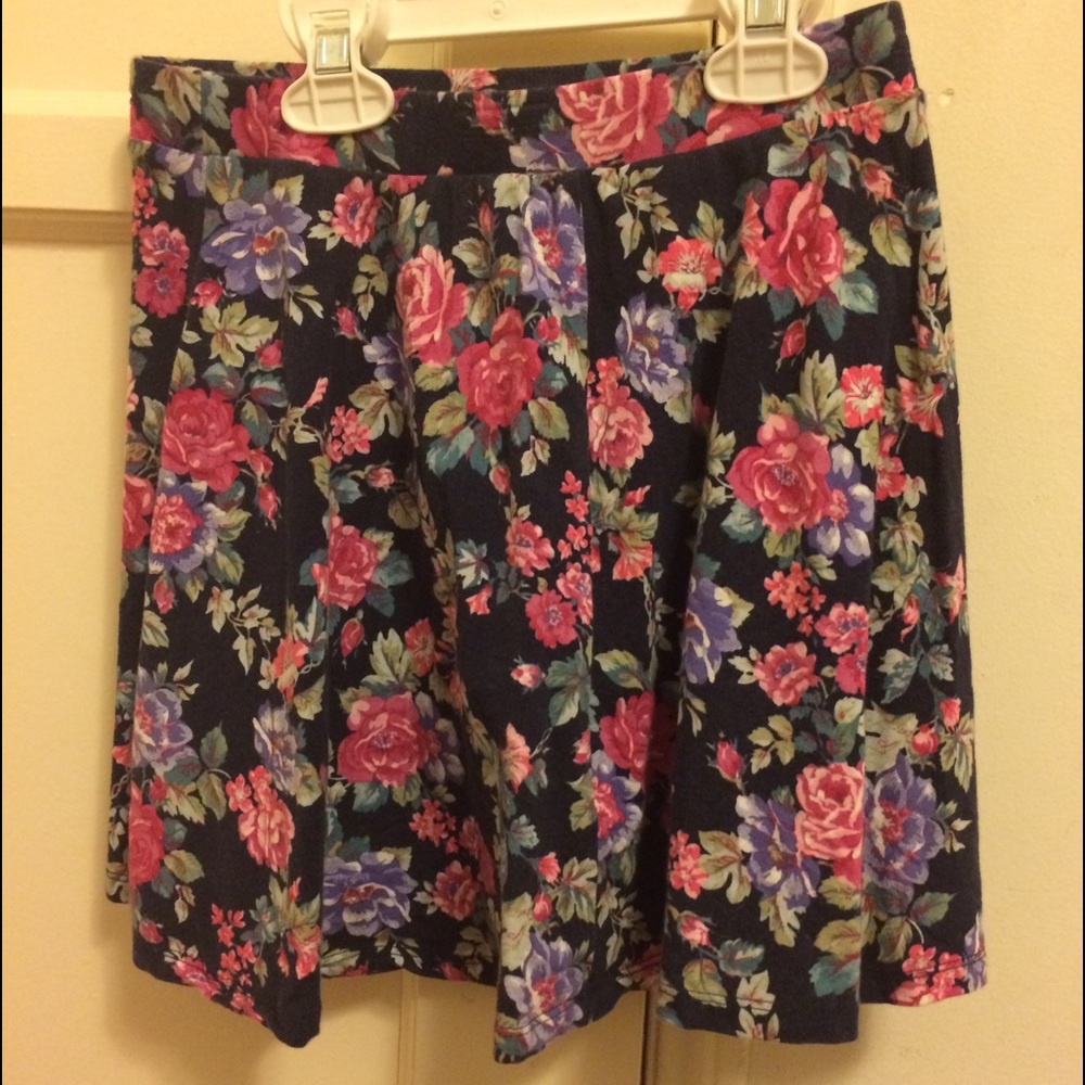 F21 Floral Circle Skirt
