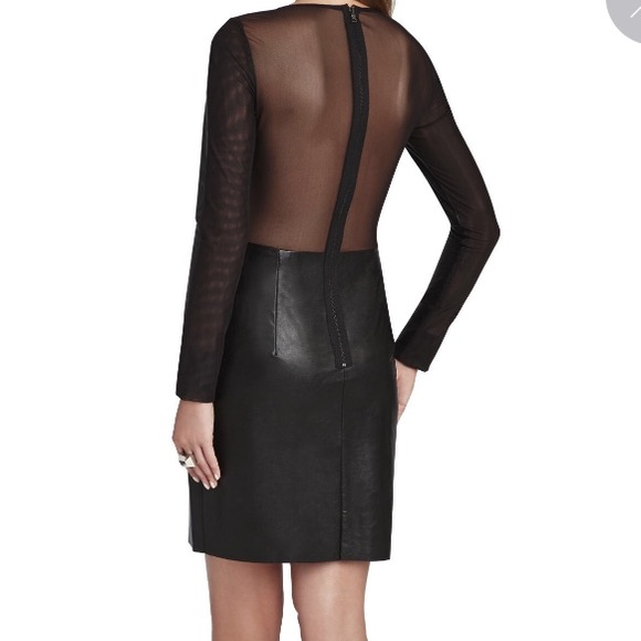 Bcbg black cocktail faux-leather dress. Brand new!