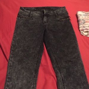 Grey acid wash skinny jeans size 9