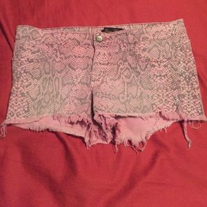 Pink snake print shorts