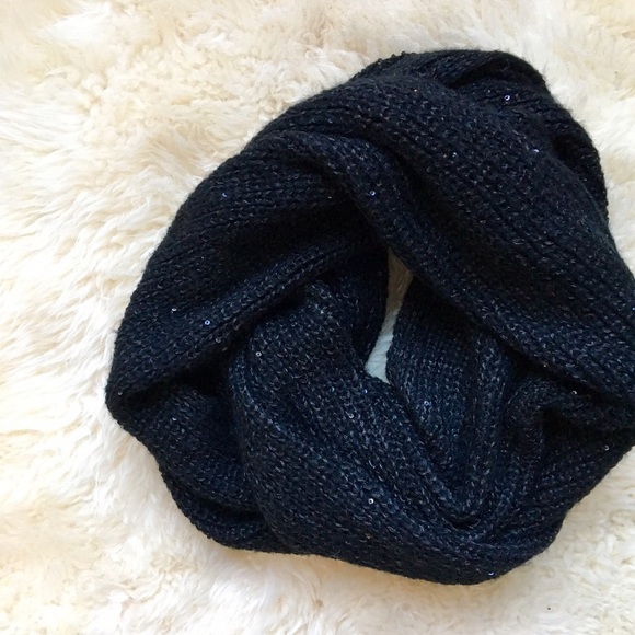 H&M Black Sequin Infinity Scarf