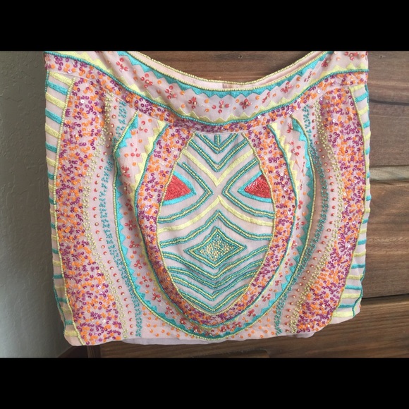 Calypso beaded mini skirt
