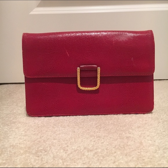 Authentic Givenchy Red Leather Clutch