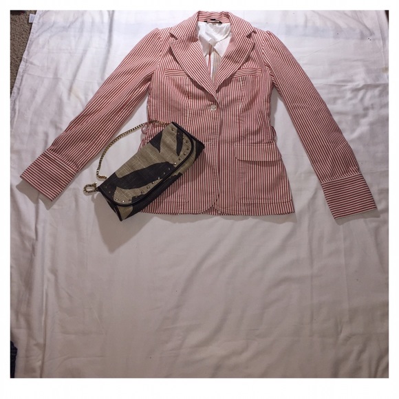 Tara Jarmon Jackets & Blazers - Tara Jarmon red striped blazer