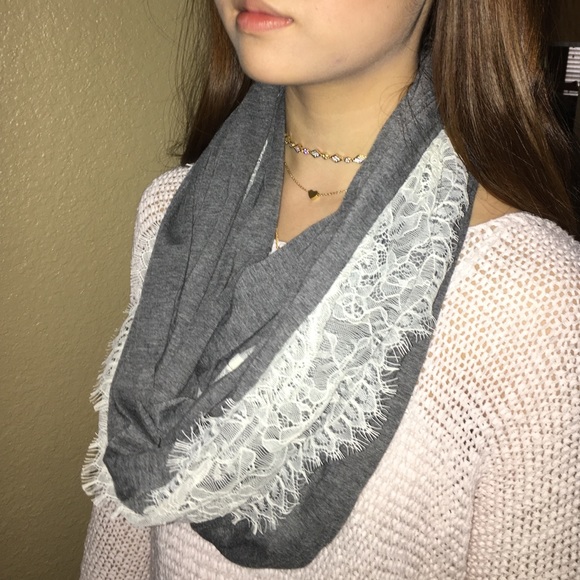 Aerie Grey/Lace Infinity Scarf
