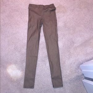 Brown metallic leggings/jeans
