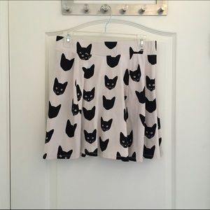 H&M Divided black cat skater skirt medium