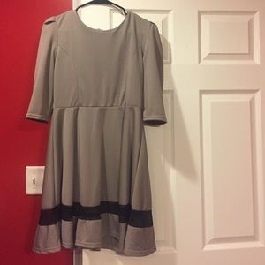 Grey plain with lace dress