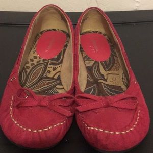 Pink leather mocasines