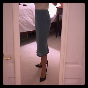 Bias cut silk midi skirt from BR