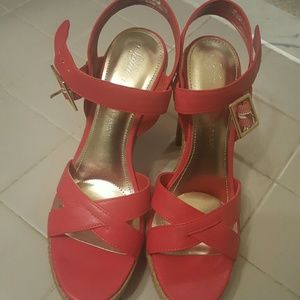 Women coral sandals...Never Wore