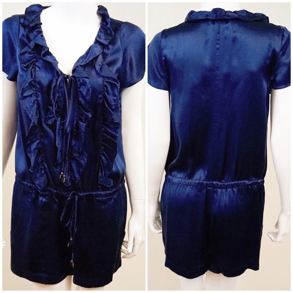 Juicy Couture Blue Satin Romper