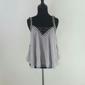 Free people beaded flowy tank top