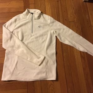 White North Face Fleece Quarter zip Large