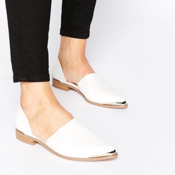 Asos White Leather Flats