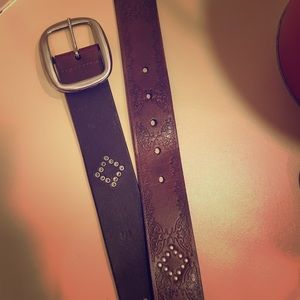 Brown leather belt