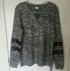 Grey and leather sweater