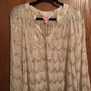 Lilly Pulitzer Metallic Elsa Top
