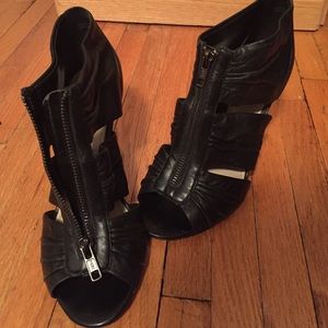 Aldo Black Zipper Heels