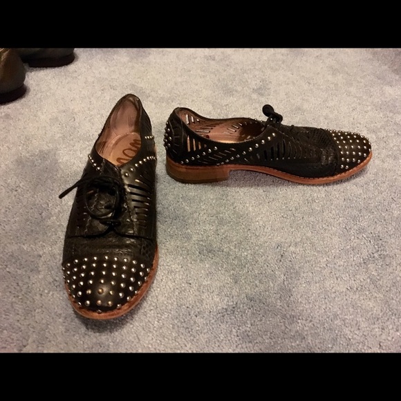 Sam Edelman black studded Oxford women's shoe