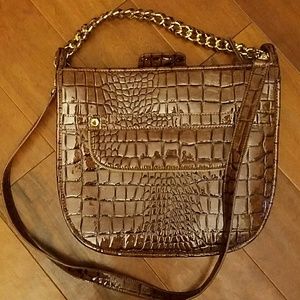Gianni Bini Paten Leather Croc Embossed Bag Purse