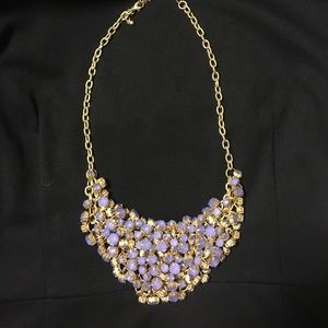 Lavender purple statement gemstone necklace