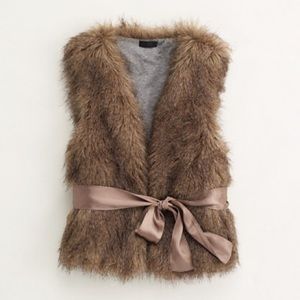 Jcrew fur vest, sz xs