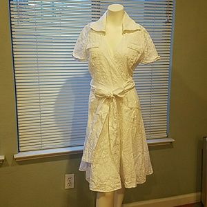 DVF White Eyelet wrape dress