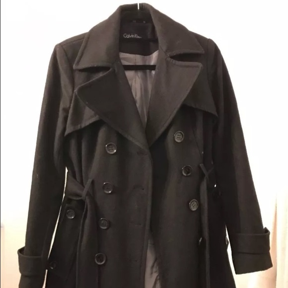 Calvin Klein FW 2015 Black Wool Peacoat