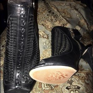 Vince Camuto open toe ankle booties