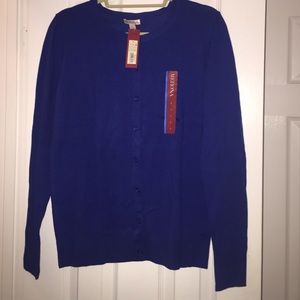 NWT blue Merona cardigan sz L