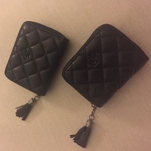 Black Leather Quilted Clutch