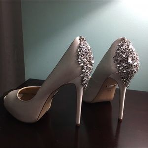 Badgley Mischka Peep Toe Embellished Pumps