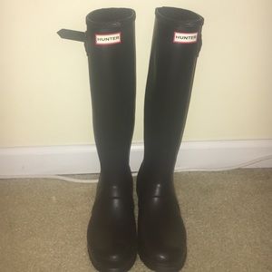 Black Matte Tall Hunter Boots