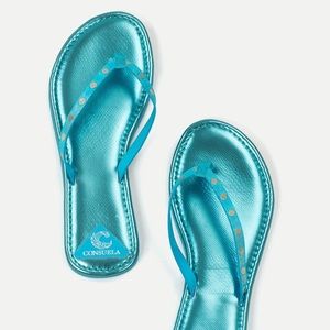Consuela Topaz Poolside Blue Classic Sandal NWT
