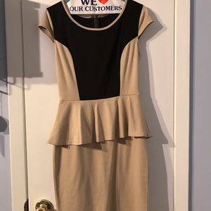 Mid high black and cream dress