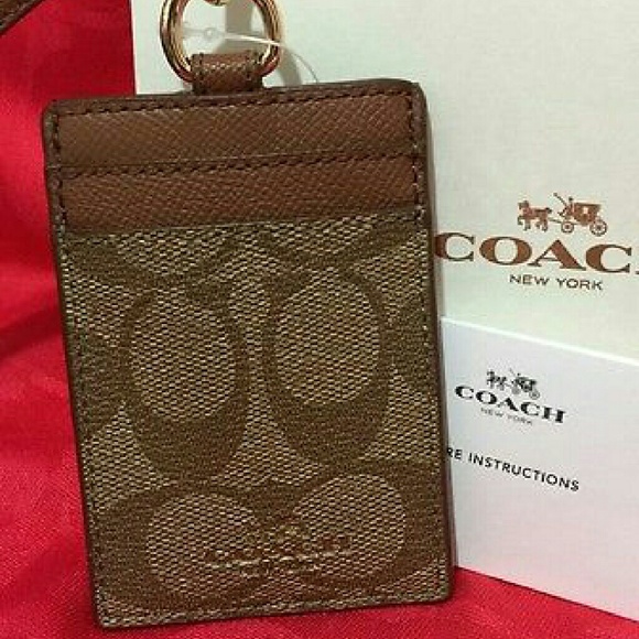 Coach signature lanyard